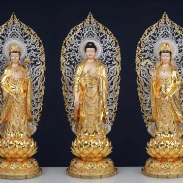 Tôn Tượng Tây Phương Tam Thánh Đồng Men Cổ cao cấp S2